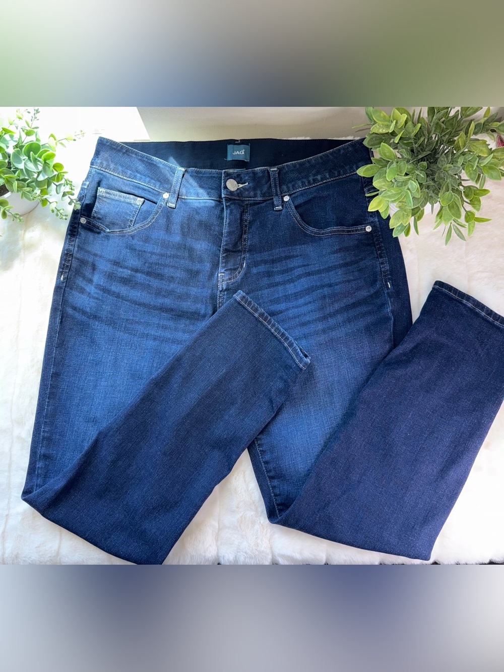 NWOT - Jag Jeans Dark Blue Stretch Slim Fit Jeans - Size 14W